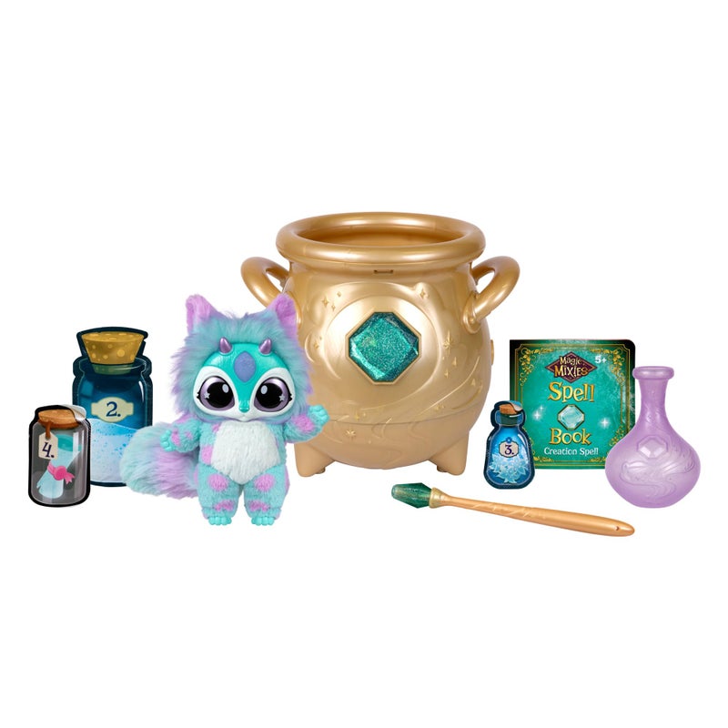 Magic Mixies Magical Real Misting Gold Cauldron with 8 Inch NonElectronic Plush Toy Follow The Spell Book Add The Magic Ingredients Who Will You Magically Create - Image 2
