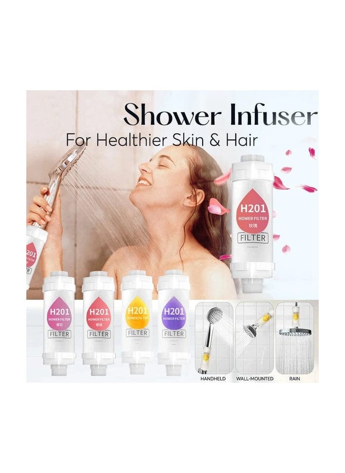 H201 - Vitamin C Shower Filter for hair fall - Water Purifying Shower Head for Healthy Skin & Hair - Vitamin C Infuser, Hard Water Softener, Beaded Filter for Bacteria Removal - Bathroom Accessories for Hair Loss Prevention & Hydration - Image 1