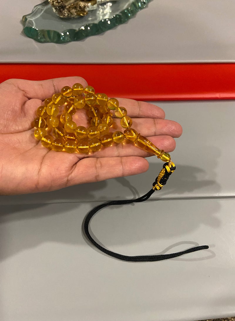 بيرسونال تاتش - سبحة رجالية من الكهرمان الطبيعي البلطيقي الحر عدد الخرز 41 ومقاس الخرز 8.6mm - Image 1