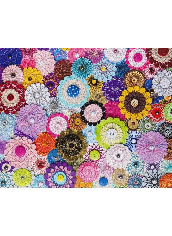 سبرينغبوك لغز الصور المقطوعة المكون من 1000 قطعة من Springbok's Bloomin Buttons للبالغين من تصميم الفنانة ليندا ستيوارت، يتميز بصورة لتركيبة زهرية مصنوعة من الأزرار والورق  - Image 4