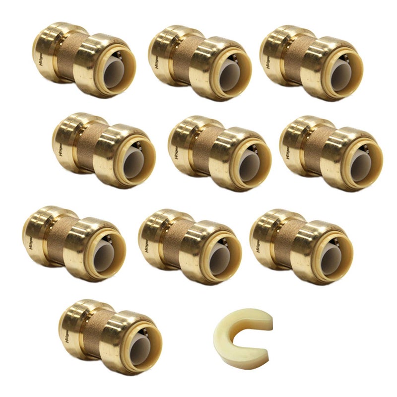 Pack of 10 EFIELD 12 Inch Straight Coupling PushFit Fitting to Connect Pex Copper CPVCPF003