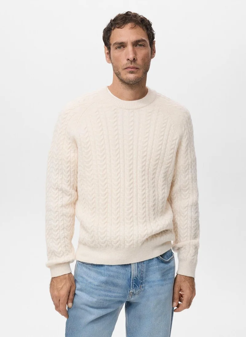 Mango Man Braided knitted sweater