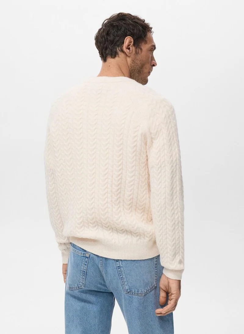 Mango Man Braided knitted sweater