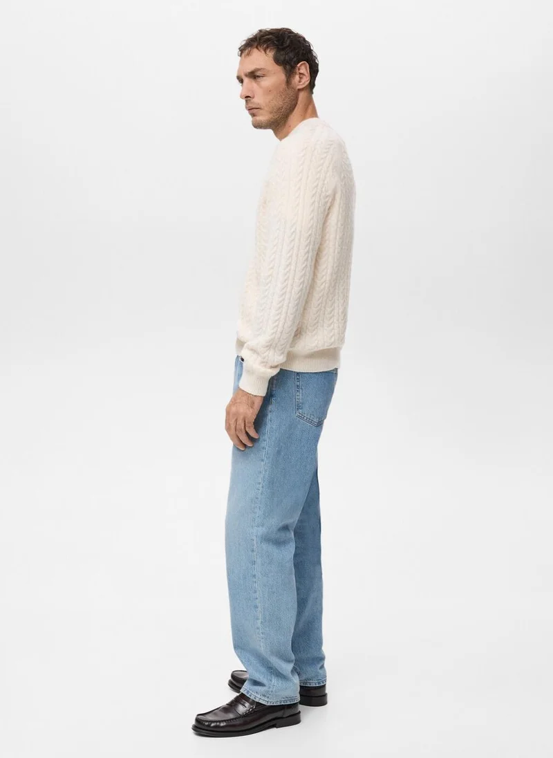 Mango Man Braided knitted sweater