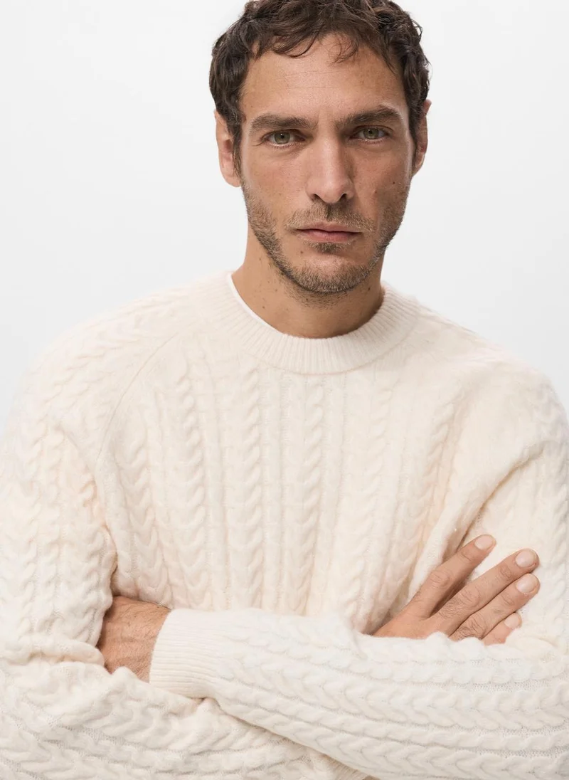 Mango Man Braided knitted sweater
