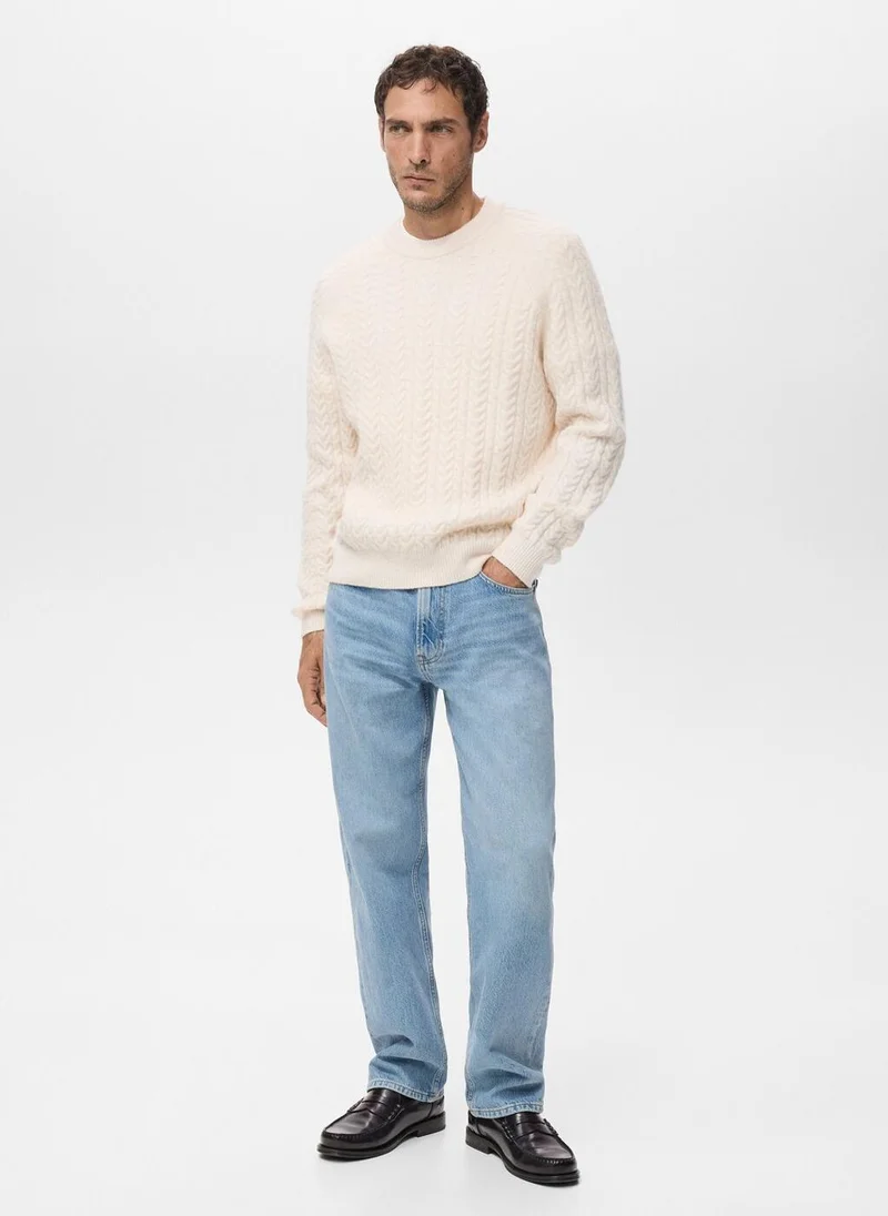 Mango Man Braided knitted sweater