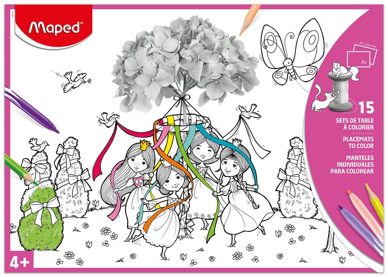 Maped Placemats to Color, Cardboard Sleeve, 15 Sheets - Image 2