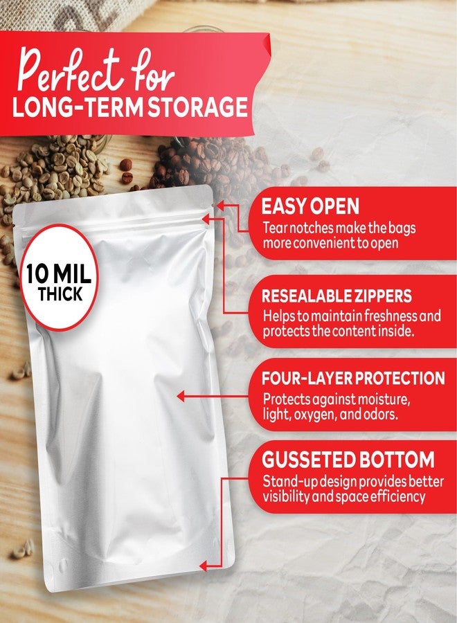 XFasten Resealable Mylar Bags for Food Storage with 112 Labels 1 Quart 7" x 10" (100-Pack) Resealable Bags for Small Business Resealable Mylar Bag for Food Preservation, Sealable Bags for Packaging - Image 5