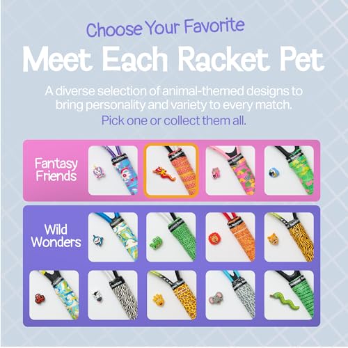 Racket Pets Kids Tennis Racket Dampener & Matching Overgrip Tape, Performance Shock Absorbing Dampener for Tennis Racket & Fun Animal Print Tennis Wrap Grip Tape (Unicorn) - Image 5