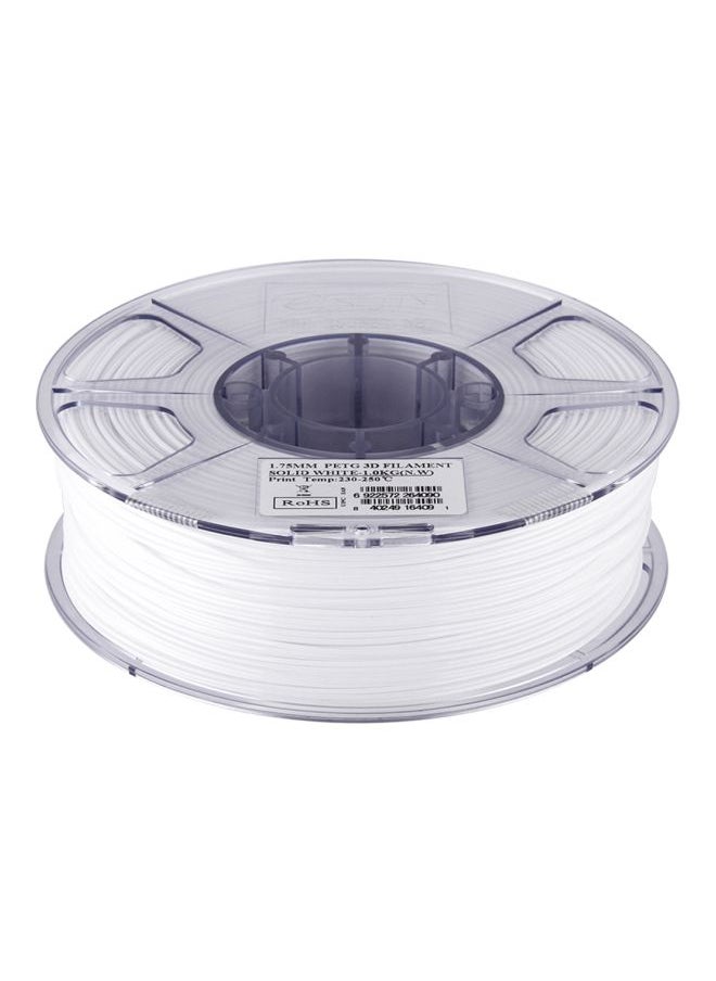 Generic PETG 3D Printer Filament Solid White  - Image 1