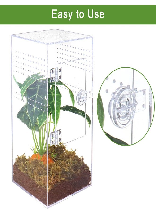 NANEEZOO Jumping Spider Enclosure with Front Opening Door, 6"x6"x12" Reptile Breeding Box Micro Habitat Terrarium for Small Tree Dwelling Reptiles, Spiders, Mantis & Invertebrates - Image 4