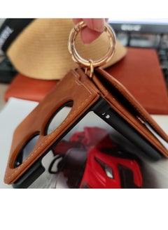 DUNISO Huawei P50 Pocket 6.9 Inch Mobile Phone Wallet Case with Card Slots Holder, Ring Buckle Protective Cover Frosted Protective Smartphone Case, Cell Accessories with Ring Crossbody Strap  - Image 2