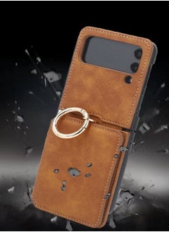 DUNISO Huawei P50 Pocket 6.9 Inch Mobile Phone Wallet Case with Card Slots Holder, Ring Buckle Protective Cover Frosted Protective Smartphone Case, Cell Accessories with Ring Crossbody Strap  - Image 4
