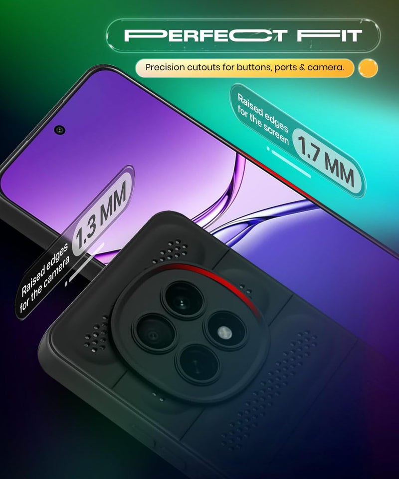 WOW IMAGINE Ultimate Silicone Back Cover Case for Oppo F29 Pro 5G | Heat Dissipation Thin Soft TPU | 360° Camera Protection | Breathable Cooling Holes – Pitch Black - Image 5