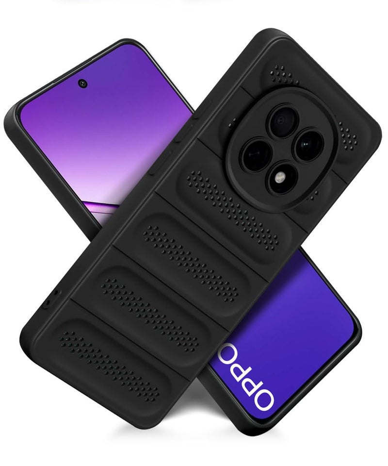 WOW IMAGINE Ultimate Silicone Back Cover Case for Oppo F29 Pro 5G | Heat Dissipation Thin Soft TPU | 360° Camera Protection | Breathable Cooling Holes – Pitch Black - Image 2