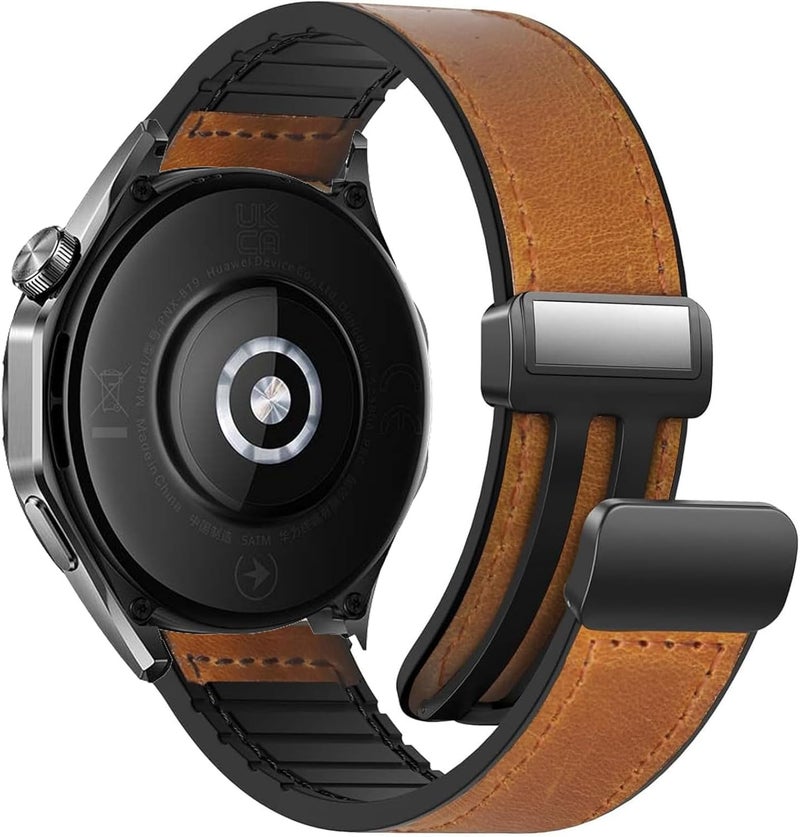 حزام ساعة جلد 22 مم متوافق مع Huawei GT6 46 مم/GT6 pro/GT5/GT4 46 مم/GT3 46 مم/GT3 Pro/Watch 3/GT2e/GT2 pro/GT5 pro/GT2 42 مم 46 مم حزام بديل - Image 1
