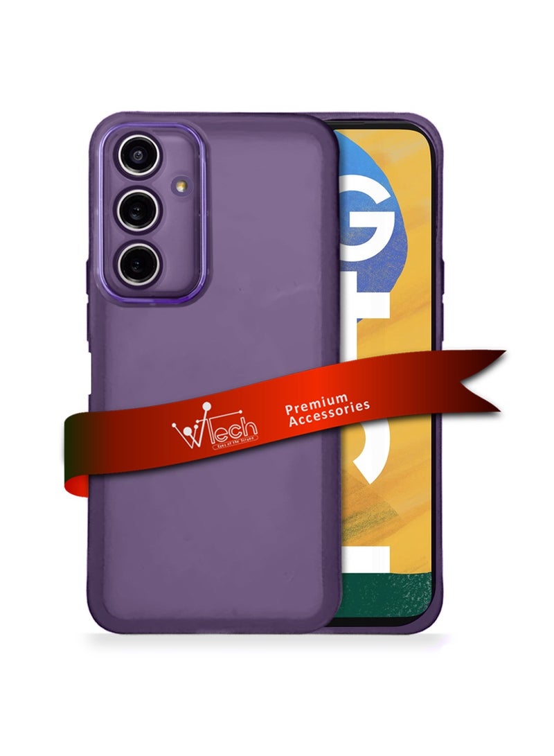 دبليو تيك Samsung Galaxy F34 / M34 5G 2023 غطاء خلفي ناعم وشفاف من مادة TPU سيليكون رفيع للغاية لهاتف أنيق مطلي بالكهرباء - أرجواني باذنجاني - Image 1