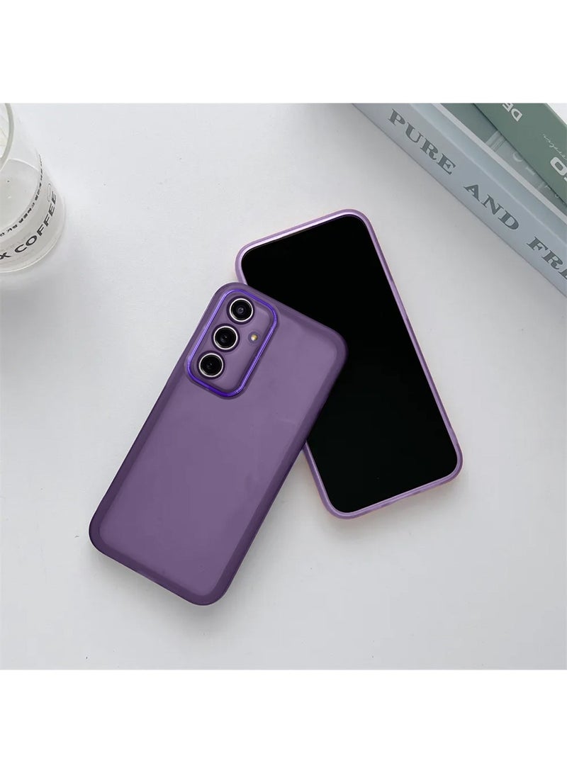 دبليو تيك Samsung Galaxy F34 / M34 5G 2023 غطاء خلفي ناعم وشفاف من مادة TPU سيليكون رفيع للغاية لهاتف أنيق مطلي بالكهرباء - أرجواني باذنجاني - Image 2