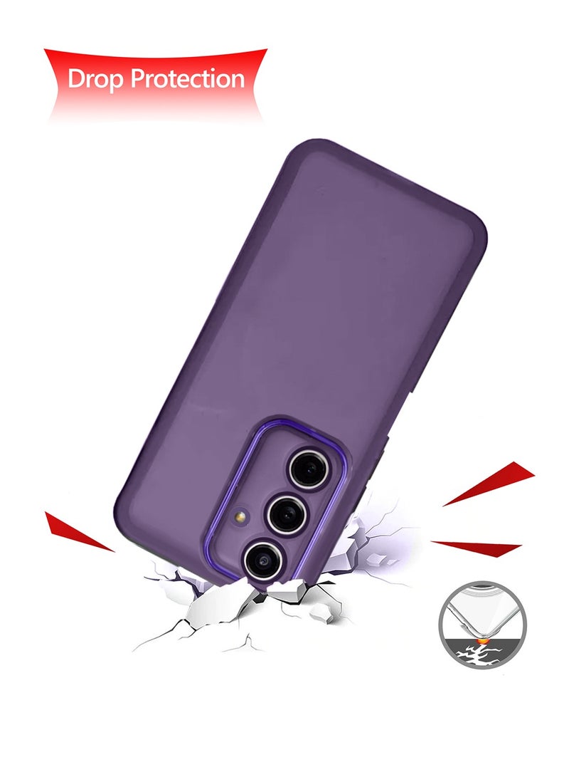 دبليو تيك Samsung Galaxy F34 / M34 5G 2023 غطاء خلفي ناعم وشفاف من مادة TPU سيليكون رفيع للغاية لهاتف أنيق مطلي بالكهرباء - أرجواني باذنجاني - Image 3