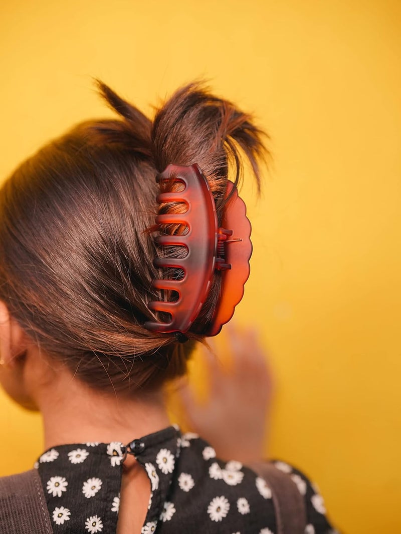 GLITTERS® Trendy & Stylish Claw Clip, Strong Grip Durable Hair Accessory For Styling, Brown Gradient - Image 4