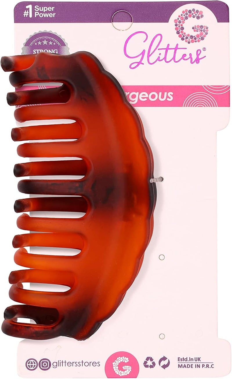 GLITTERS® Trendy & Stylish Claw Clip, Strong Grip Durable Hair Accessory For Styling, Brown Gradient - Image 5