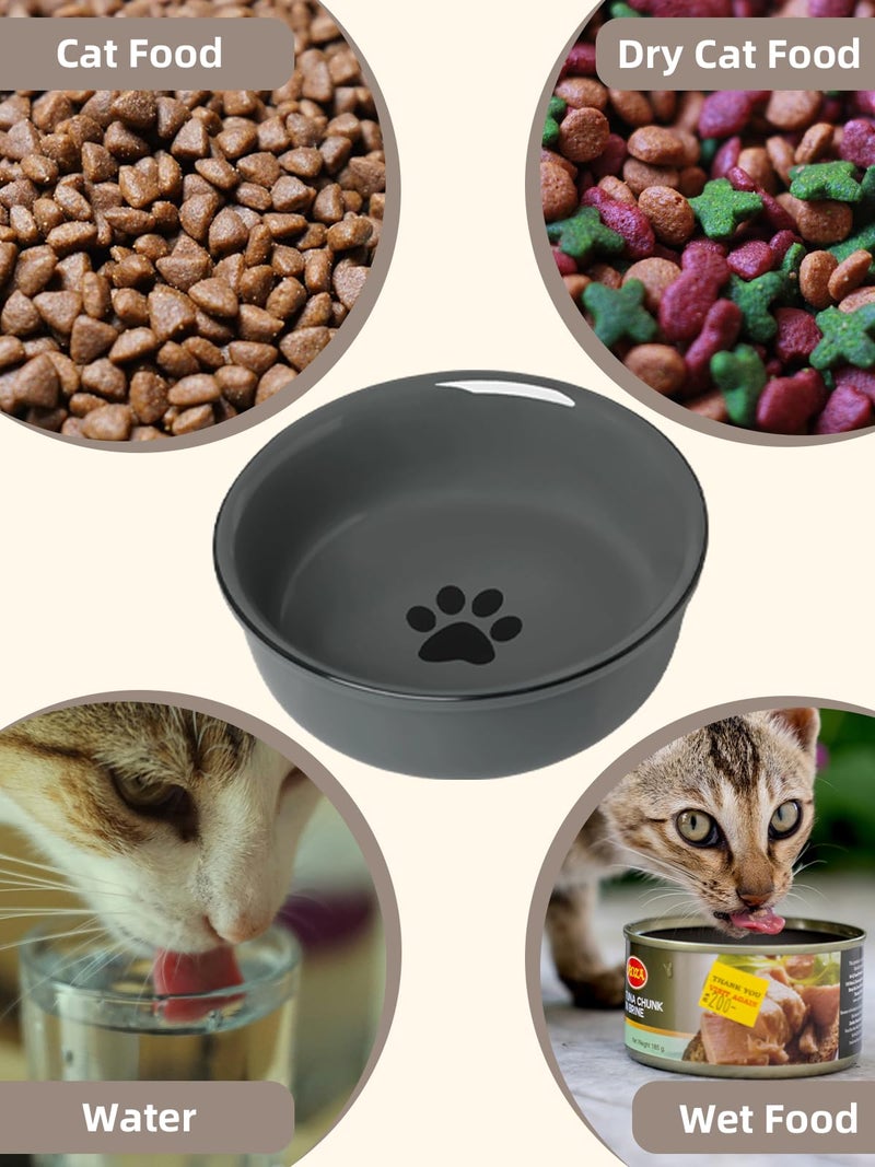 GDCZ Ceramics Raised Cat Bowls with Heighten Metal Stand,15 Ounces (Grey) - Image 5
