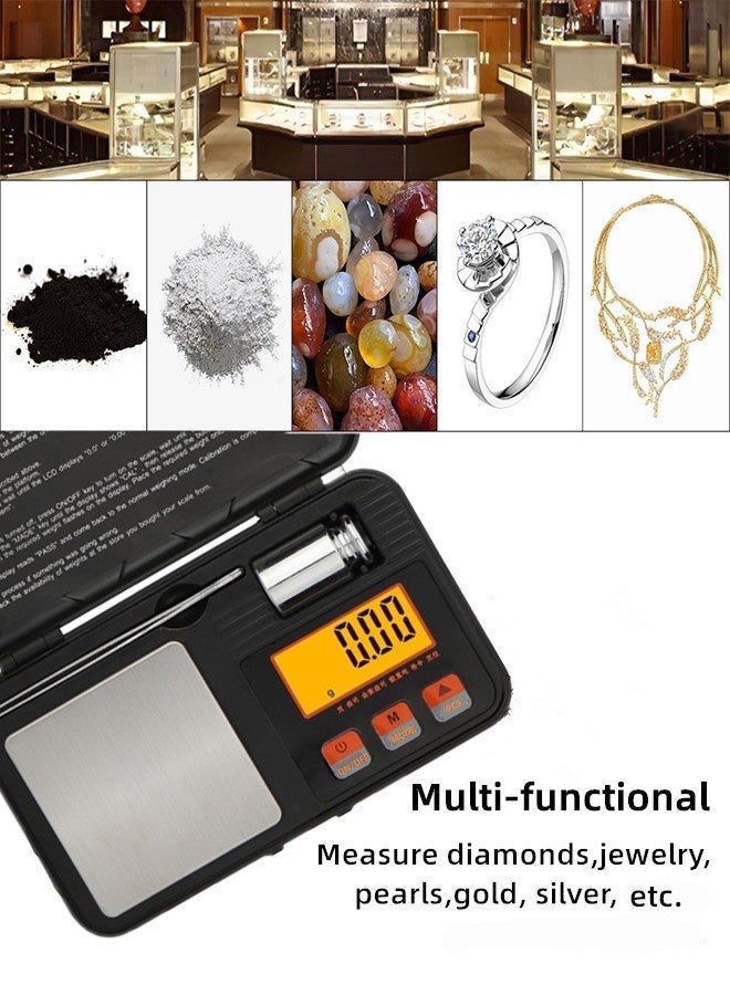 Digital Scale 200g/0.01g,6 Units Conversion-g/oz/ozt/dwt/ct/gn, Mini Scale,Pocket Scale,LCD Display,with 2 Batteries-20g Weights-Tweezers Weighing Tray,Suitable for Jewellery-Goldsmithing-Food-Powder and Spices,Measuring Tools Multifunction,Premium Digital Electronic Scale - Image 5