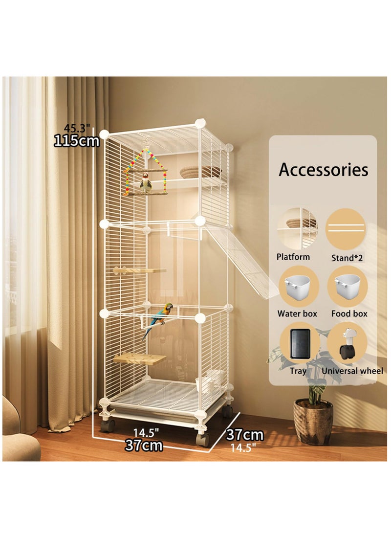 Bird Cage, Bird Cage for Parrot Parakeet, Transparent Design with Slide-Out Tray Open Top, Rolling Metal Birdcage Encrypted Iron Mesh (Size : 37 * 37 * 115cm) - pzsku/ZF71CA55A96C7A29EF2A9Z/45/_/1714471887/2b4fbf94-0367-4da6-9fdc-c0a6d287429a