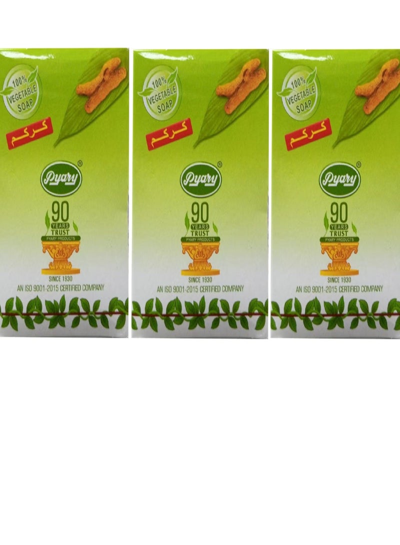 Pyary Turmeric Soap Set - Three Herbal Bars For Brightening Skin And Enhancing Radiance With Natural Ingredients - Image 3