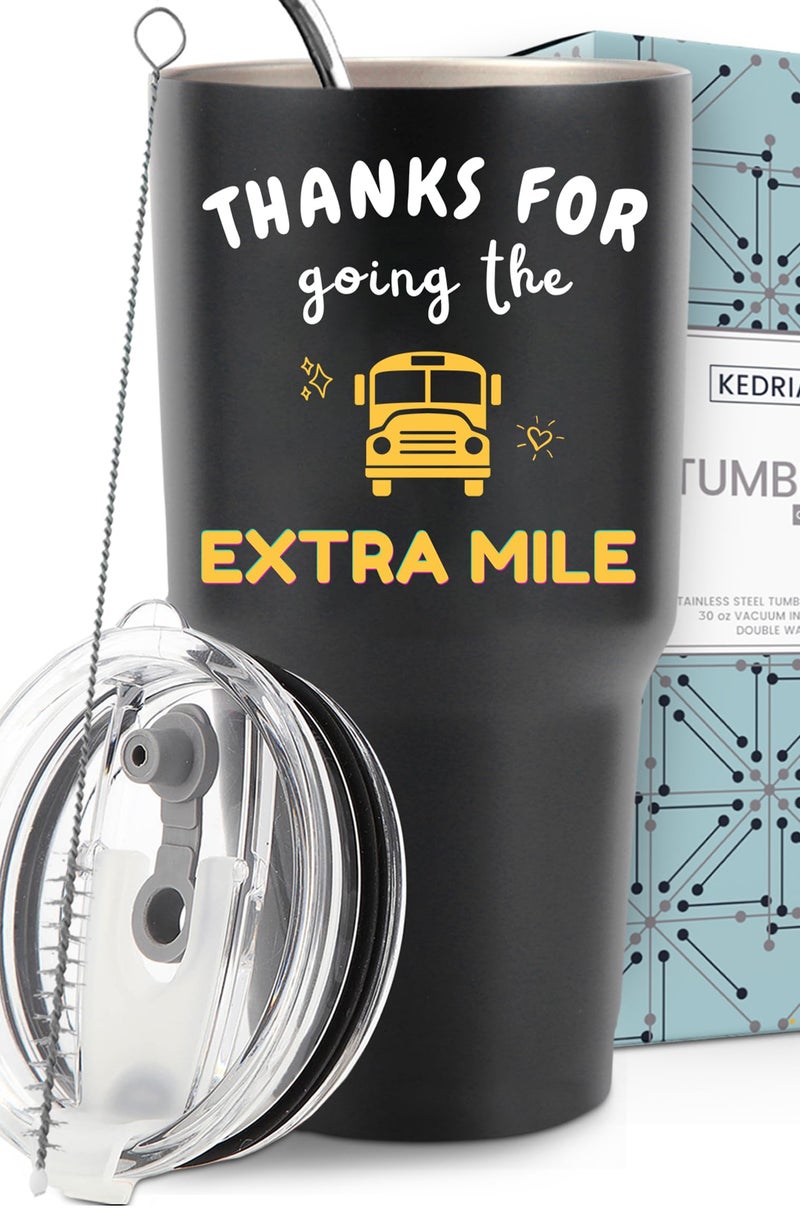 KEDRIAN School Bus Driver Tumbler 30oz Thoughtful and Unique Appreciation Gifts for Men Bus Monitor Coffee Cup Thank You Presents for Him Ideal Present Picks for Birthday Retirement Christmas Gift Ready