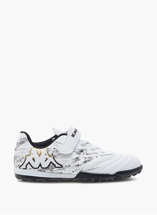 Kappa Boys' Logo Print Sports Shoes with Hook and Loop Closure  - Image 3