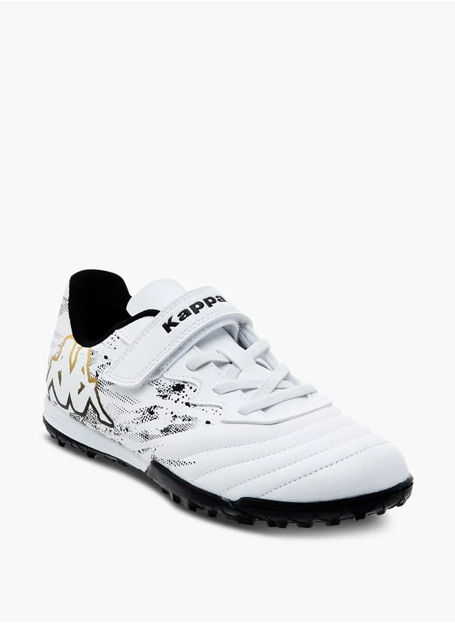 Kappa Boys' Logo Print Sports Shoes with Hook and Loop Closure