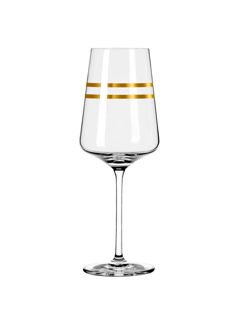 Ritzenhoff 2-piece “celebration deluxe” White Wine Glass Set – With real gold stripes – Ideal for white wine – Color: Gold, Material: Crystal glass, Filling volume in ml: 400, Dishwasher Safe, in an attractive gift box – Made in Germany - Image 3