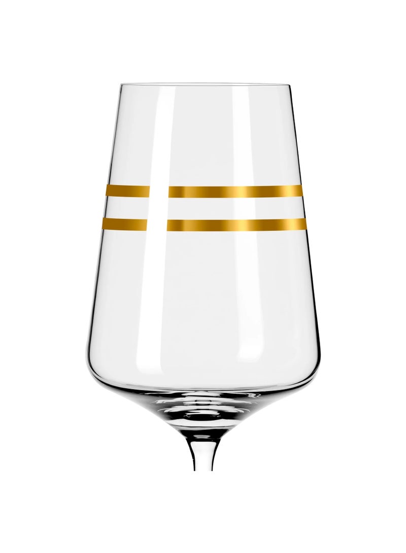 Ritzenhoff 2-piece “celebration deluxe” White Wine Glass Set – With real gold stripes – Ideal for white wine – Color: Gold, Material: Crystal glass, Filling volume in ml: 400, Dishwasher Safe, in an attractive gift box – Made in Germany - Image 4