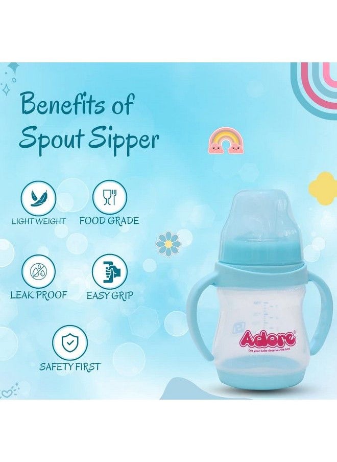 Adore Giggle Spout Sippy Cup With Soft Spout And Leakproof Design150 Ml (Blue)  - Image 3