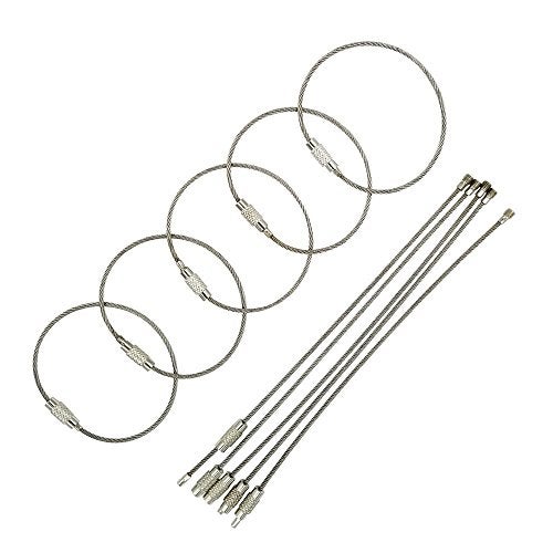 Ovener 5Pack Luggage Tag Loops,6 Inch Stainless Steel String Keychain for Silicon Luggage Tags by Ovener - Image 2