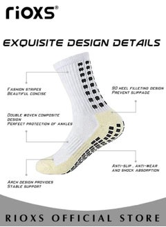 RIOXS Soccer Socks For Men Women 5 Pairs Athletic Socks Non-Slip Socks For Football Basketball Hockey Rugby Sports Sweat-absorbing Wear-resistant Sports Socks  - Image 3