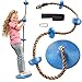 Jungle Gym Kingdom Tree Swing for Kids Single Disc Seat and Brown Climbing Rope Set wCarabiner and 4 Foot Strap Treehouse and Outdoor Playground Accessories Blue - Image 3