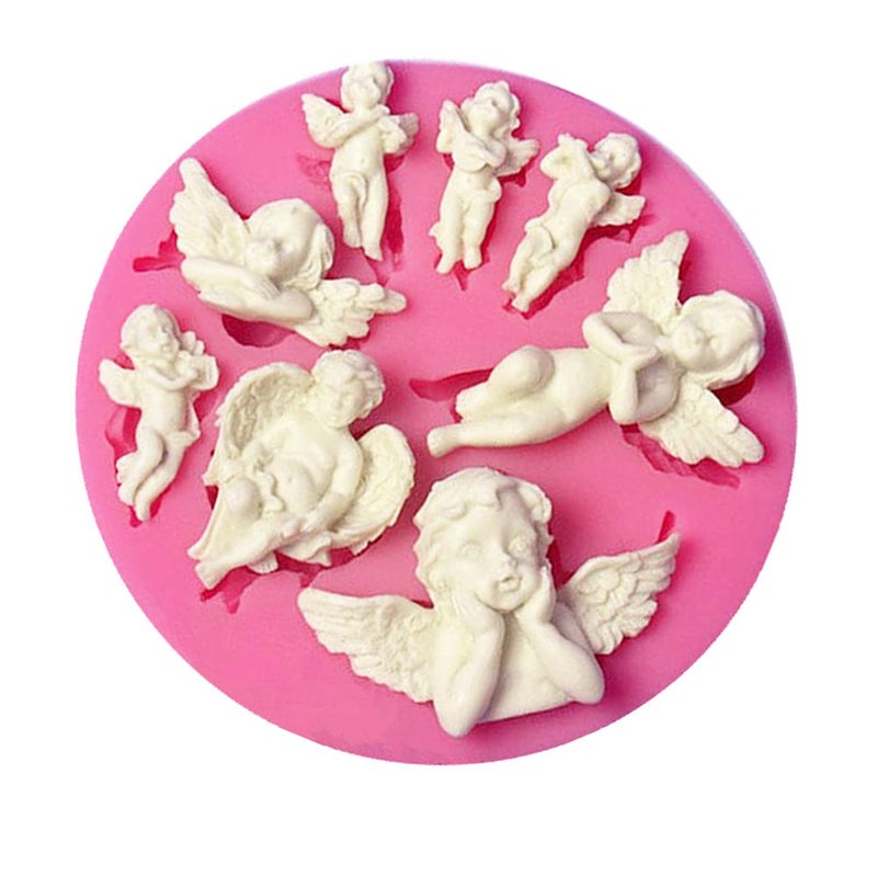 Playing Mold 8 Fairy Sizes Shapes Angel Baby 3D Boy Wing Silicone Mold Tools for Make Chocolates Hard Candies Desserts Ice Candles Soap Baking Cake Decor - Image 1