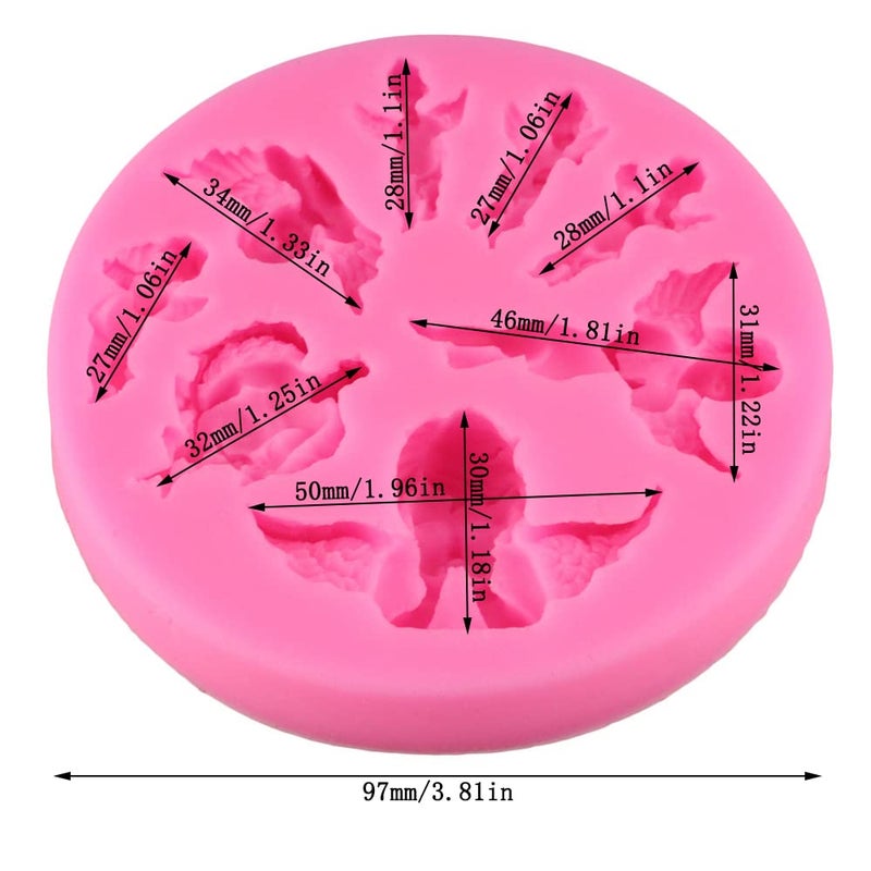 Playing Mold 8 Fairy Sizes Shapes Angel Baby 3D Boy Wing Silicone Mold Tools for Make Chocolates Hard Candies Desserts Ice Candles Soap Baking Cake Decor - Image 2
