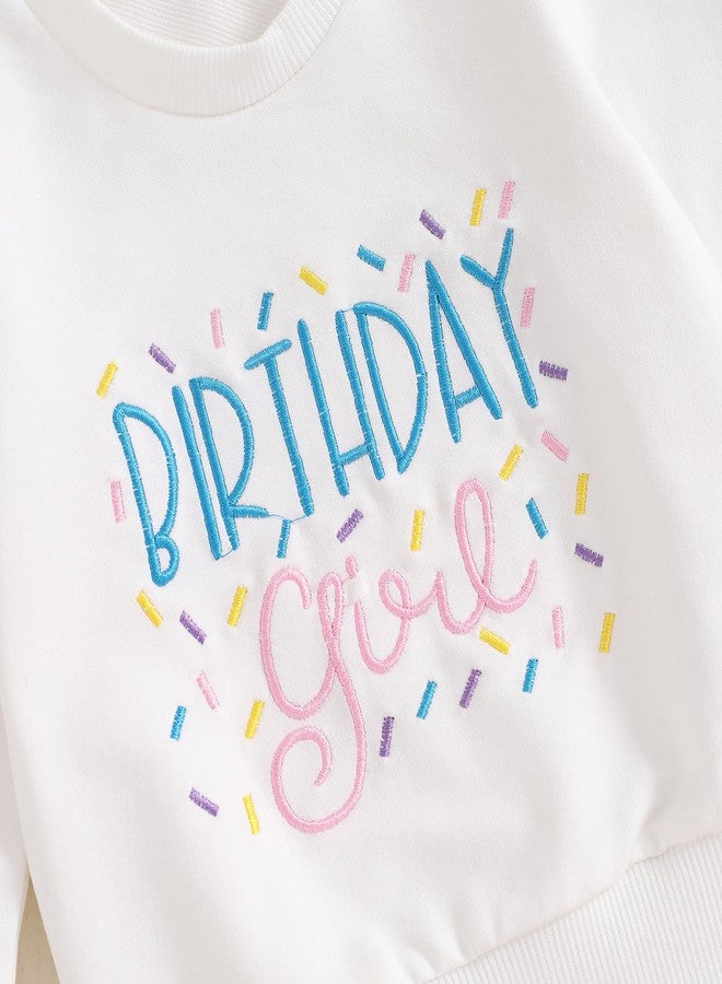 SAYOO Baby Birthday Girl Outfit Birthday Girl Embroidery Print Sweatshirt Top+Sweet Donut Flared Pant Fall Princess Clothes (A Pink, 18-24 Months) - Image 5