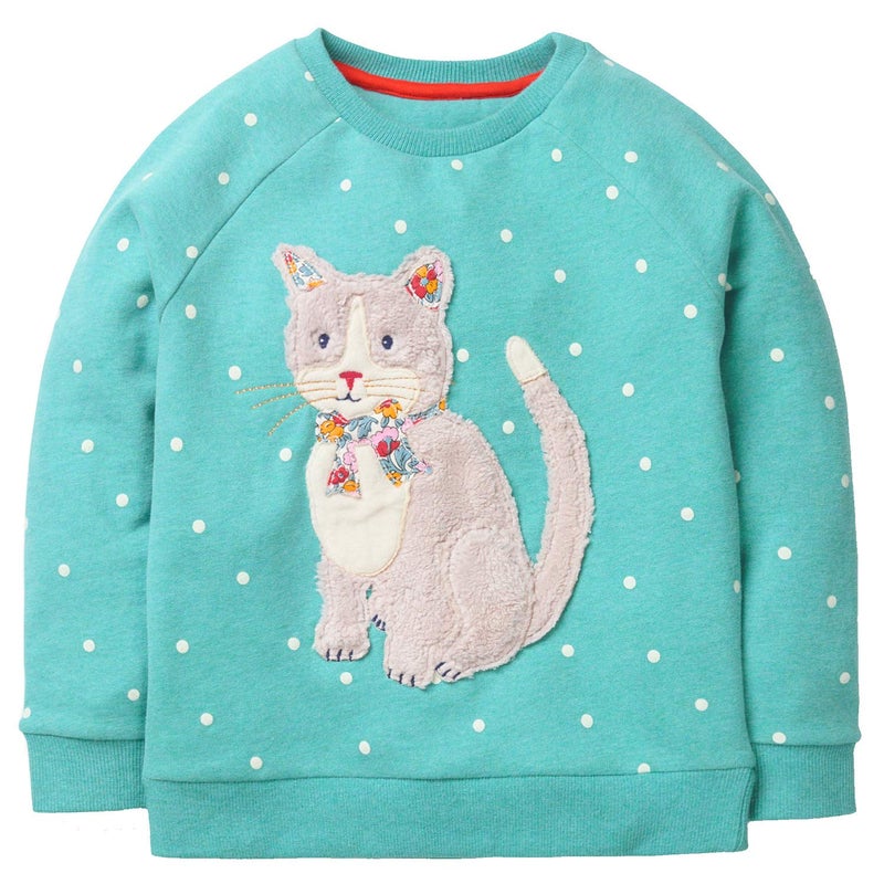 Bumeex Toddler Girls Sweatshirt Clothes Outfit,Cotton Cat Crewneck Christmas Clothing Blue 3t - Image 3