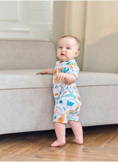 Generic Newborn Cotton Romper – OEKO-TEX Certified Soft Baby Playsuit with Two-Way Zipper, First-Layer Outfit for Home, Walks, Easy Diaper Changes, 0–6M Unisex  - Image 3