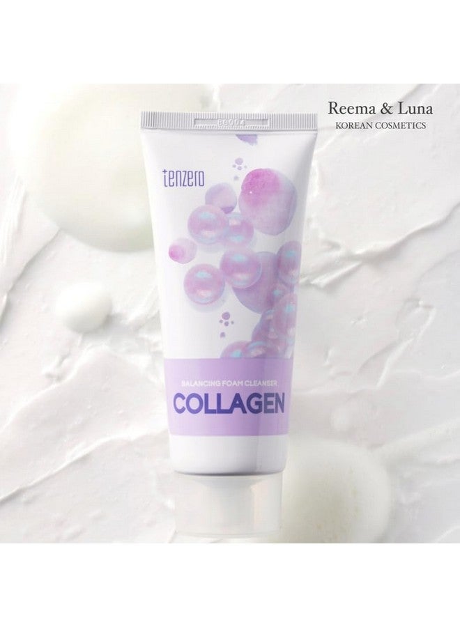 Tenzero Balancing Foam Cleanser with Collagen Korean Skincare Hydrating & Firming Facial Cleanser for All Skin Types | Removes Impurities & Makeup - Image 3