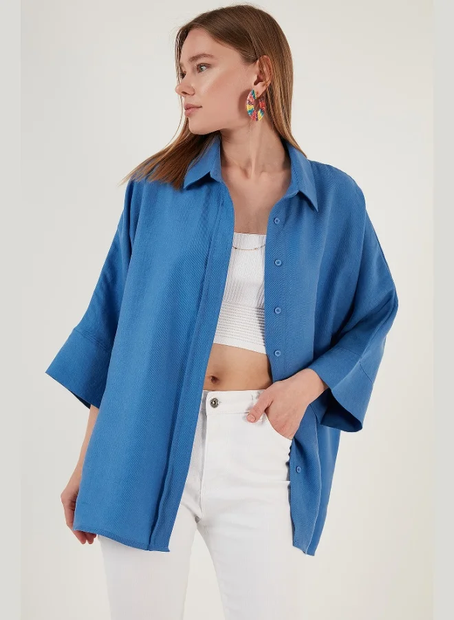 ليلا قميص ليلى بأكمام ثلاثة أرباع مقاس كبير للنساء