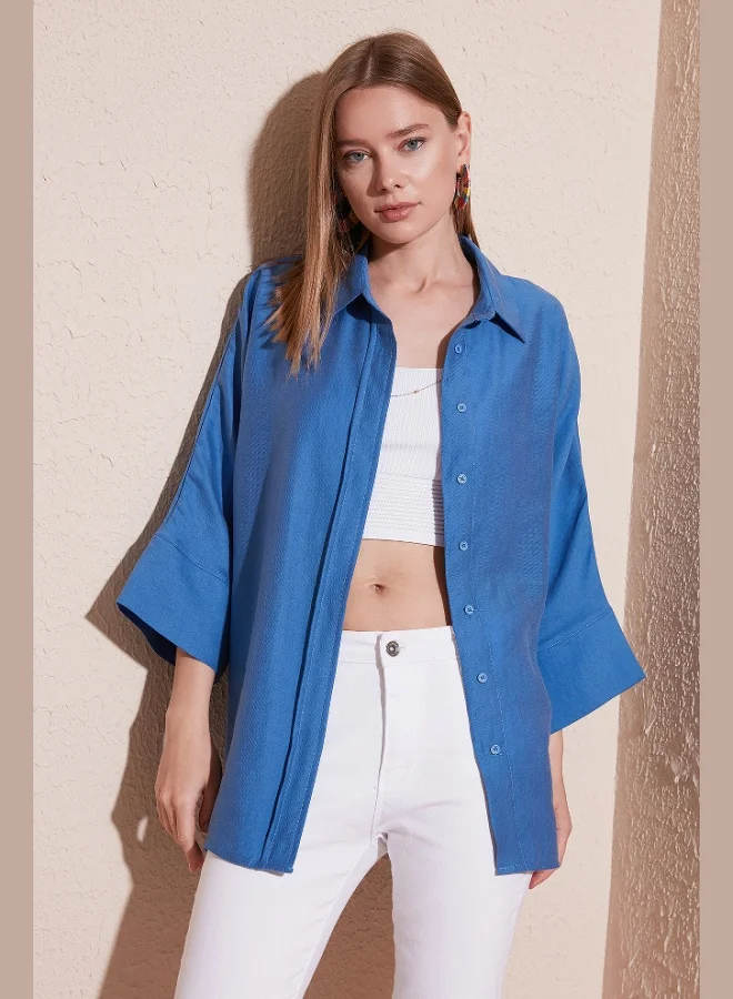 ليلا قميص ليلى بأكمام ثلاثة أرباع مقاس كبير للنساء