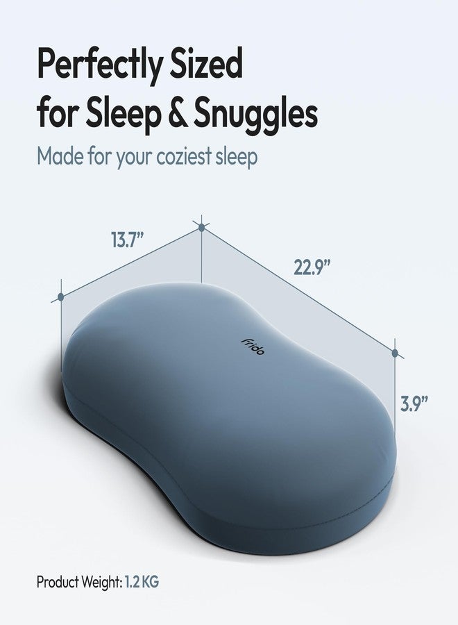 Frido Cuddle Pillow | Breathable & Ultra-Soft Memory Foam | Sleeping Support for Adults | Best Hugging Pillow for Side Sleepers & Travel | Anti-Frizz & Skin-Friendly – Pebble Grey - Image 4
