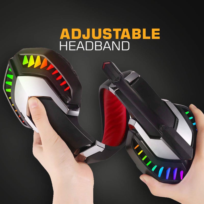 Cosmic Byte G2050 RGB 7.1 Surround Sound USB Gaming Headphone for PS5, PC with Software and Gel Microphone (Red) - Image 4