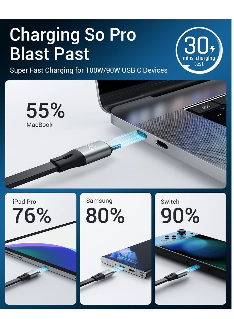 Y&D SYOSI Multi Charging Cable [Travel Companion] 100W Retractable Cable, 3in1 Multiple, with Type C/Micro USB/IP for Samsung S23 S22 S21, Phone 14 13 12, Pad Pro, Mac (4ft) - Image 4