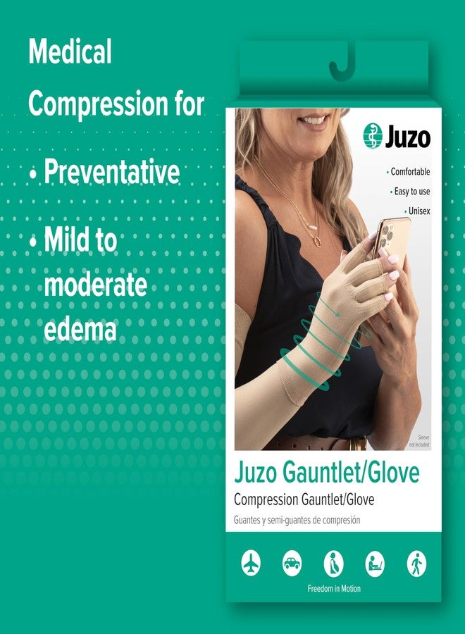 Juzo Soft, 2001, Compression Gauntlet with Thumb Stub 20-30 mmHg, for Men Women, Left, Extra Large, Beige. - Image 4